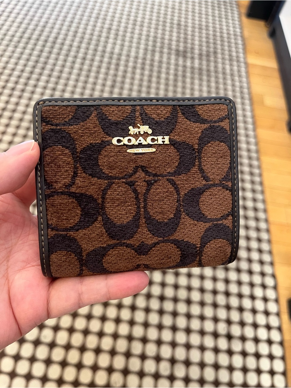 Coach Snap Wallet In Signature Chenille NWT